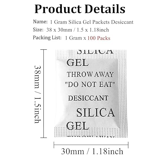 Reusable Desiccant Bags, 100 x 1 Gram Silica Gel Packets - Image 4