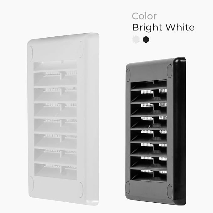 5-Pack 4" x 4" Square Air Vent Cover – White Plastic Vent Deflector - Image 2