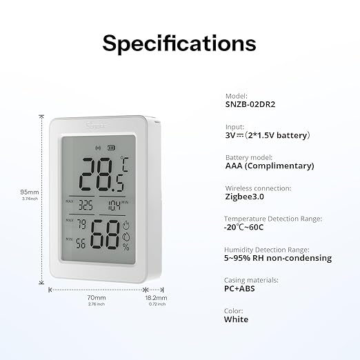 SONOFF AirGuard TH, Indoor Smart Zigbee Temperature and Humidity Sensor - Image 9