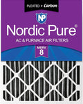 Nordic Pure 16x24x4 Pleated MERV 8 Plus Carbon Air Filters 1 Pack | Actual by NordicPure