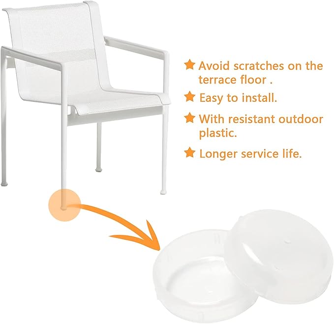 24 Pack Wrought Iron Patio Furniture Feet Caps 1-1/2 inch Round Plastic Outdoor - Image 4