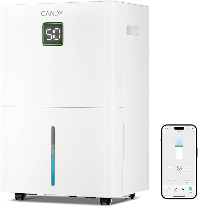 Candy 98 Pints Dehumidifier for Spaces up to 5000 Sq. Ft, Dehumidifier for Home by CANDY