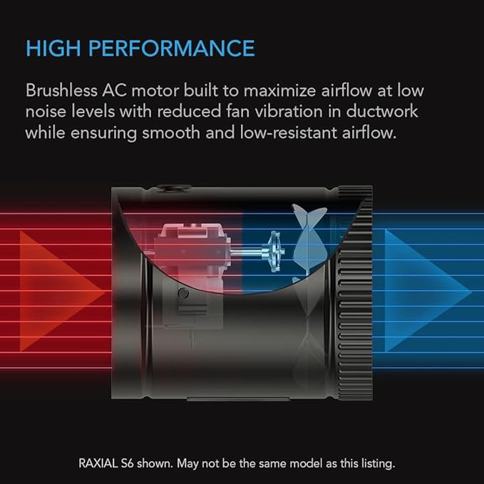 AC Infinity RAXIAL S8, Inline Booster Duct Fan 8” - Image 4