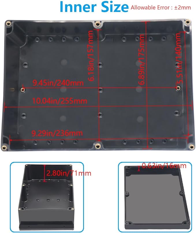 Outdoor Waterproof Junction Box IP67 Project Box ABS Black Electrical Boxes - Image 5