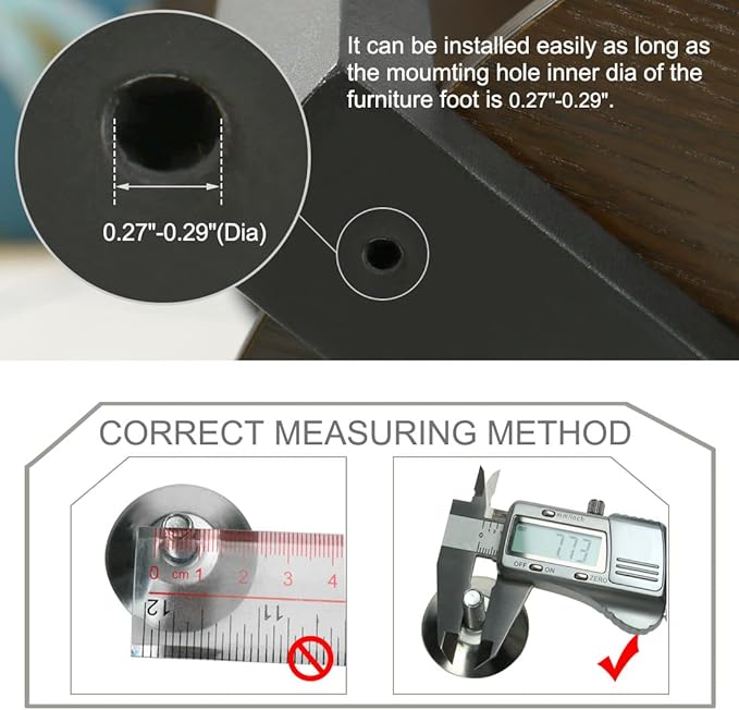 uxcell M8 x 18 x 45mm Screw on Furniture Glide Leveling Feet Floor Protector - Image 3