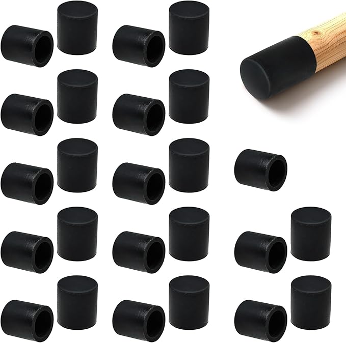 25 Pcs 5/8" Round Chair Leg Tips Caps, Silicone Rubber Furniture Leg Floor by BOPOREAE
