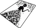 Pile Carpet - Girl with Butterflies Printed Patterns Washable Area Rugs Fade by Snarena