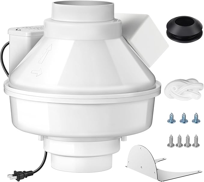Dryer Booster Fan with Auto On/Off Pressure Sensor-4” DBF 110 Inline Dryer Vent by GUOJINJISM