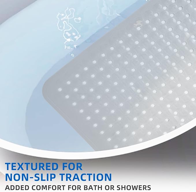 ZHICHENG Bath Tub and Shower Mats, Non-Slip 39 x 16 Inch Extra Long Bath Mat - Image 4