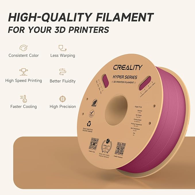 Official Creality Hyper PLA Filament 1.75mm, High Speed PLA 30-600mm/s Rapid 3D - Image 3