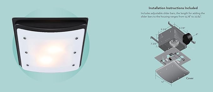 Good Housekeeping Buckingham 100 CFM 2.0 Sones Decorative Bathroom Ventilation - Image 4