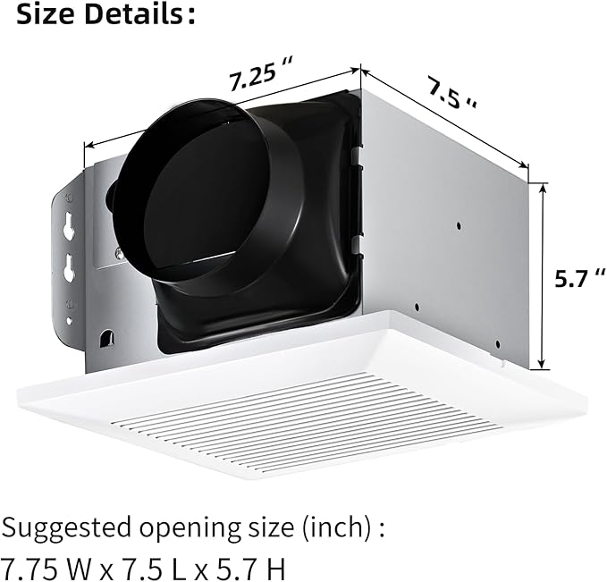Bathroom Exhaust Fan 110 CFM Very Quiet - Image 4