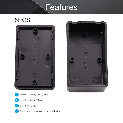 Fielect 5pcs Electronic Junction Box ABS Plastic Junction Project Box Enclosure - Image 4