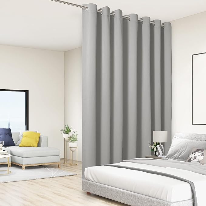 BONZER Room Divider Curtain Total Privacy Wall Extra Wide Grommet Room by Bonzer