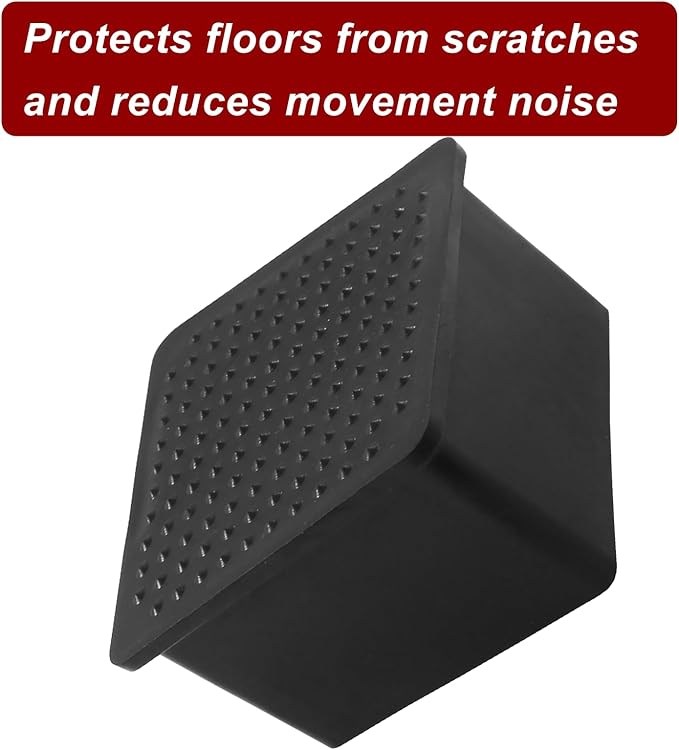 BokWin 4 Pcs Chair Leg Caps 2 Inch*2 Inch Square Furniture Floor Protectors - Image 4