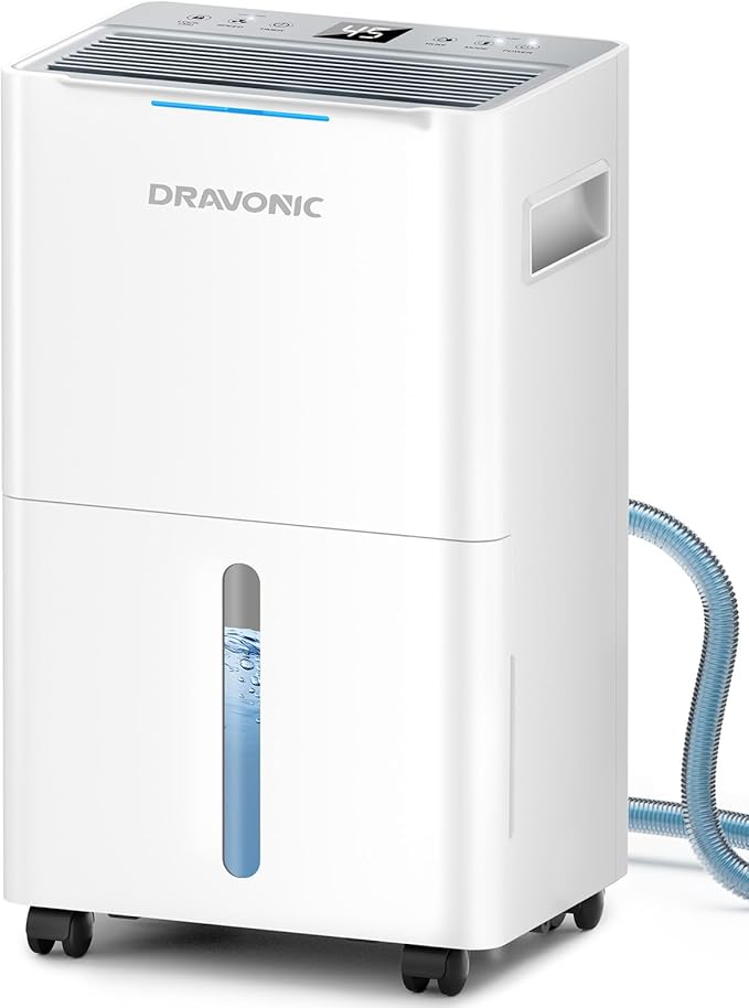 21 Pints Dehumidifier for Basement, 1500 Sq. Ft Dehumidifiers for Home by Dravonic