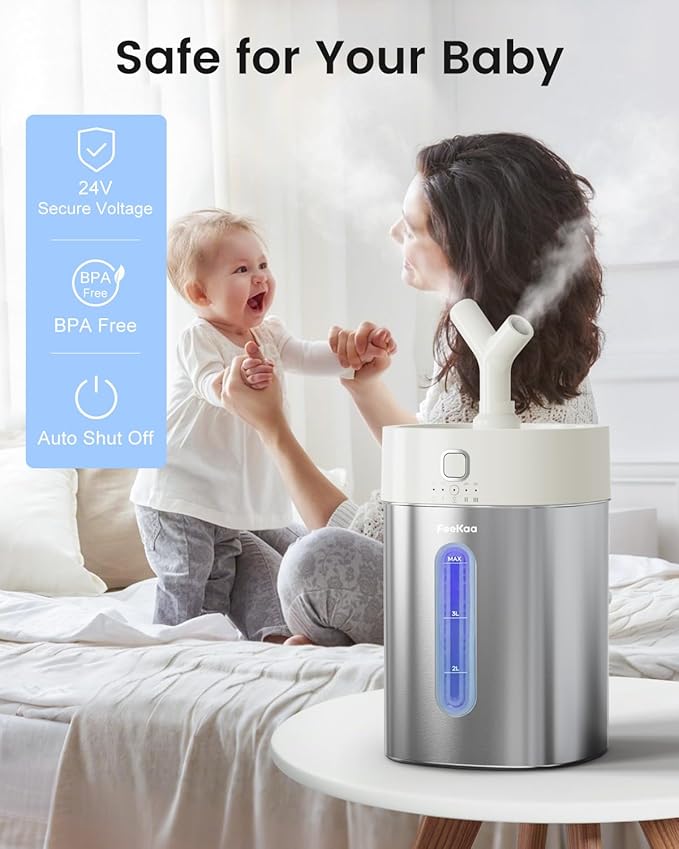 Feekaa Stainless Steel Humidifier, Easy Clean Dishwasher Safe, 4L/1Gal Cool - Image 4