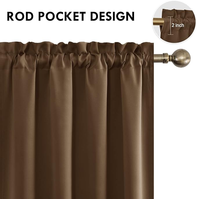 DWCN Blackout Curtains for Bedroom – Rod Pocket Thermal Insulated Noise - Image 4