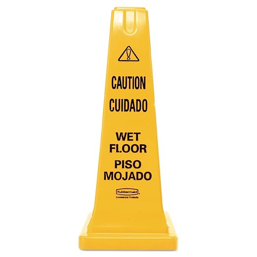Rubbermaid Commercial Products Heavy-Duty Multilingual Caution/Warning Wet by RubbermaidCommercialProducts