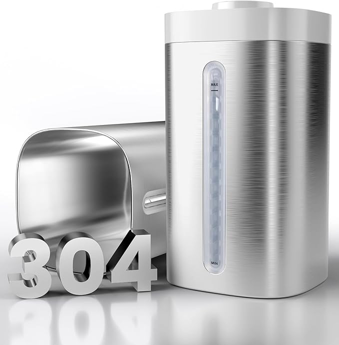 Jack & Rose Stainless Steel Humidifier, Dishwasher Safe, Cool Mist Humidifiers by JackRose