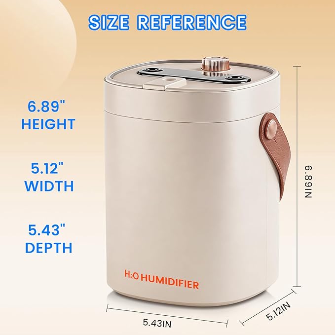 2L Humidifier for Bedroom, Portable Cool Mist Humidifiers, Ultra Quiet 20dB - Image 4