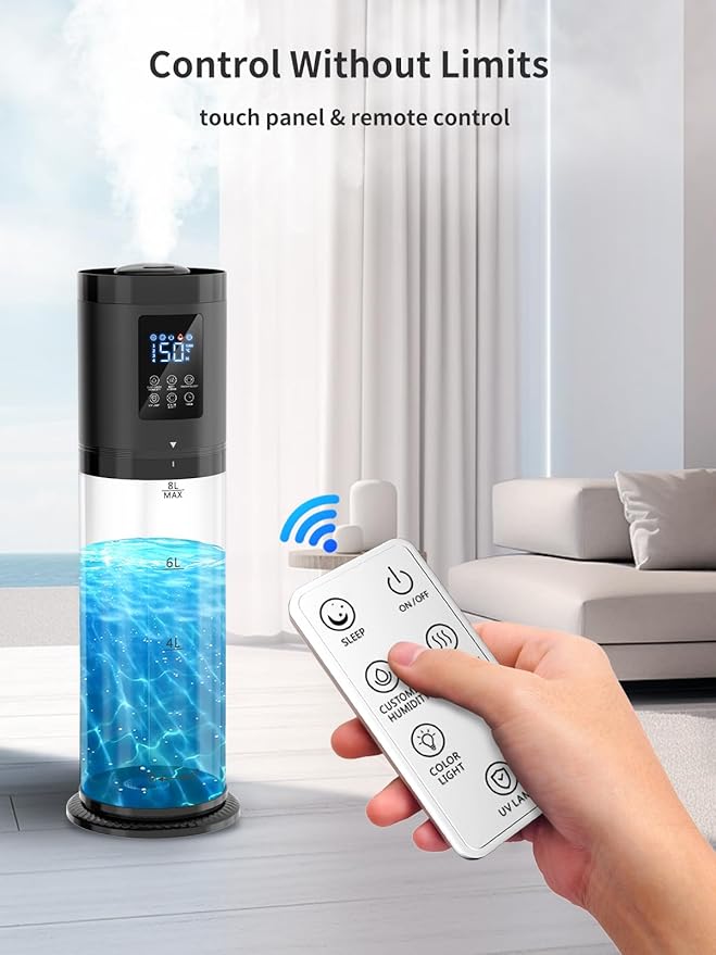 8L Humidifiers for Bedroom, 30dB Quiet, 500ft² Coverage, 60H Runtime, Top Fill - Image 7