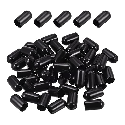 DMiotech 100 Pack 7.5mm ID Black Screw Thread Protectors Rubber End Caps Bolt by DMiotech