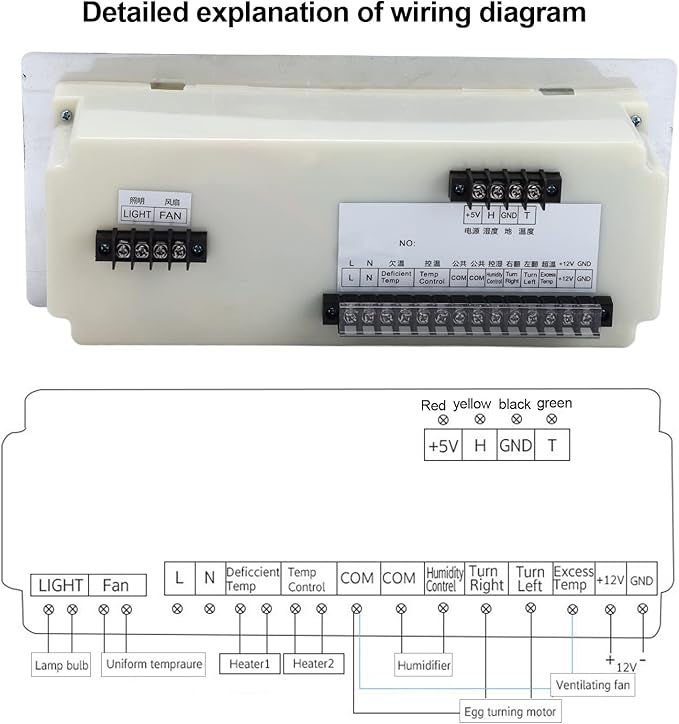 110V Egg Incubator Controller, XM-18D Digital Automatic Temperature Humidity - Image 4
