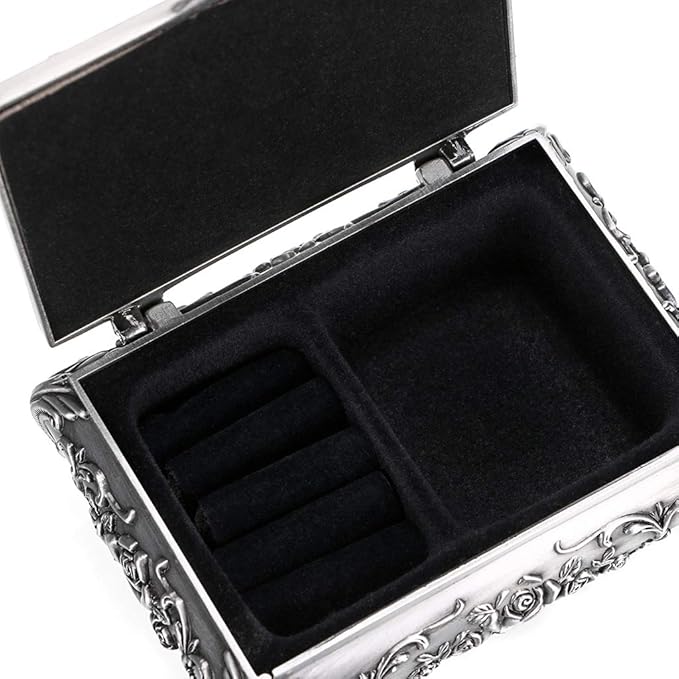 Hipiwe Vintage Metal Jewelry Box Small Trinket Jewelry Storage box - Image 5