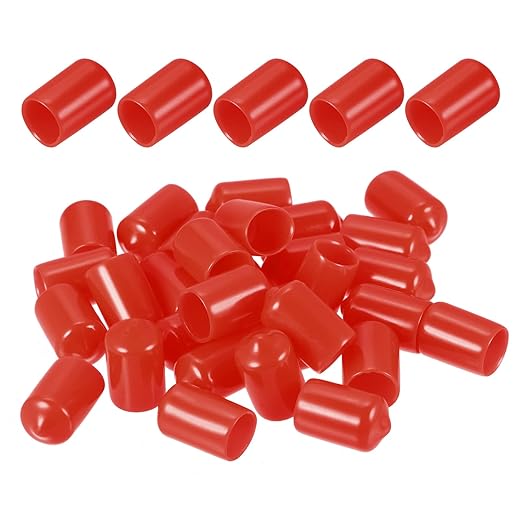 DMiotech 100 Pack 11mm ID Red Screw Thread Protectors Rubber End Caps Bolt by DMiotech