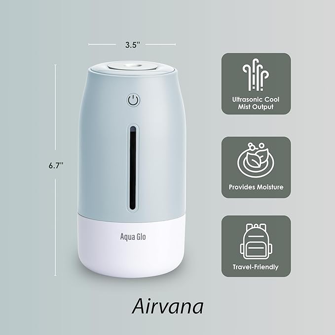 Aqua Glo Personal Humidifier – Ultrasonic Cool Mist, Rechargeable Battery - Image 2