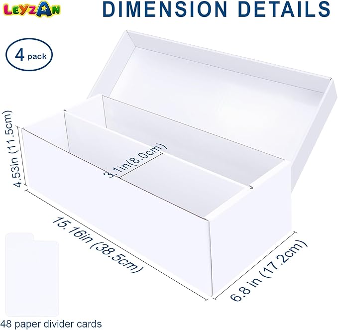 Trading Card Storage Box 4 Pack–1600 Count Cardboard Organizer - Image 2