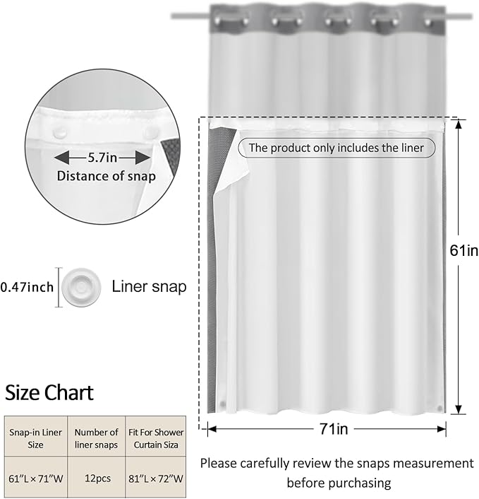 Snap-in Fabric Replacement Liner 71" W x 61" L, - Image 2