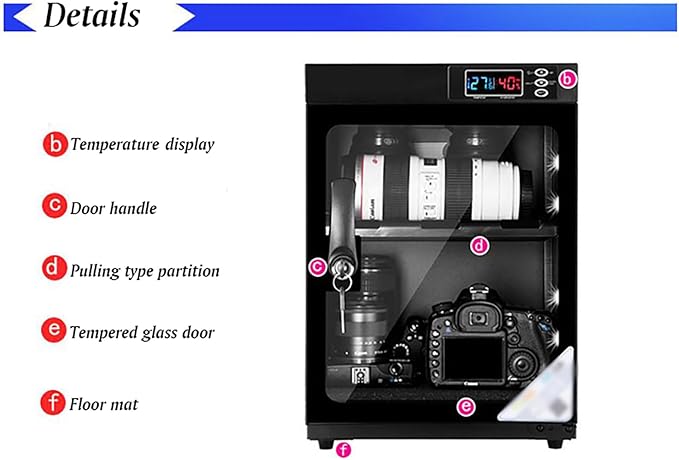 100L Full Automatic Digital Camera Dehumidify Storage 5 Layers Digital Control - Image 3