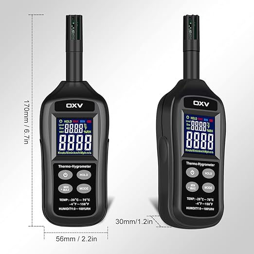 OXV Thermo-Hygrometer Digital Temperature Humidity Meter, Professional - Image 3