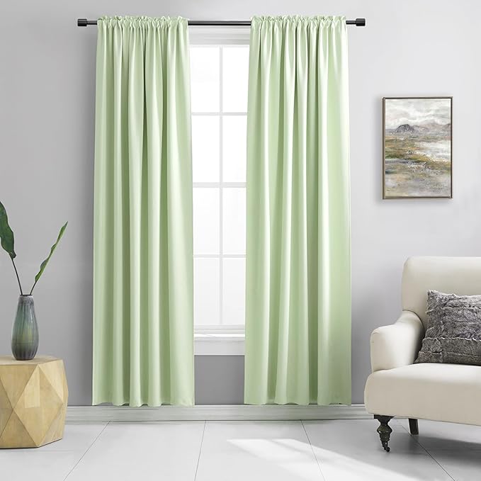 DONREN 90 inch Length Room Darkening Curtain Panels by DONREN