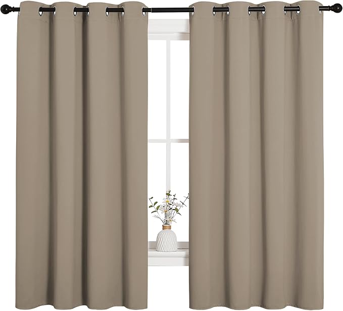 NICETOWN Bedroom Curtain Panels Blackout Draperies, Thermal Insulated Solid - Image 2