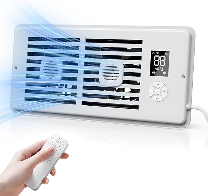 Ideashop Quiet Register Booster Fan Fits 4" x 10" Register Holes, Improves by Ideashop