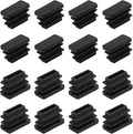 METALLIXITY Rectangle End Caps 16Pcs, Plastic Rectangle Tube Inserts Threaded by METALLIXITY