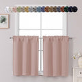 Chyhomenyc Blush Pink Short Blackout Curtains 30 Inch Length, Small Kitchen by Chyhomenyc