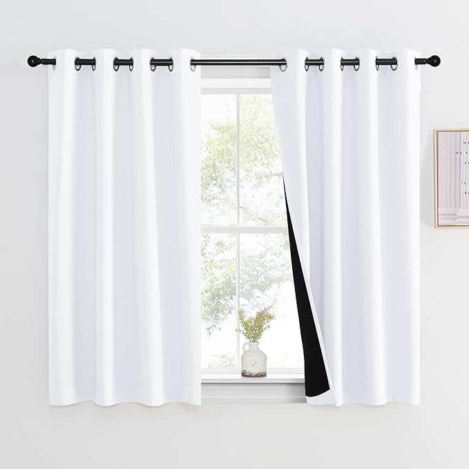 NICETOWN 100% Blackout Curtain 54 inches Long, Double-Deck Completely Blackout by NICETOWN