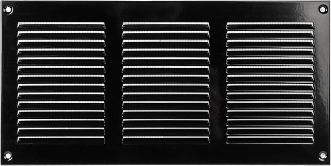 Vent Systems 12'' x 6'' Inch Black Metal Vent Duct Cover by VentSystems