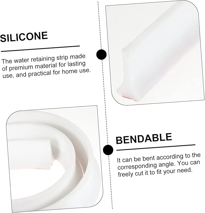 jojofuny 3m Toilet Water Retaining Strip Self-adhesive Bathroom Baffle - Image 6