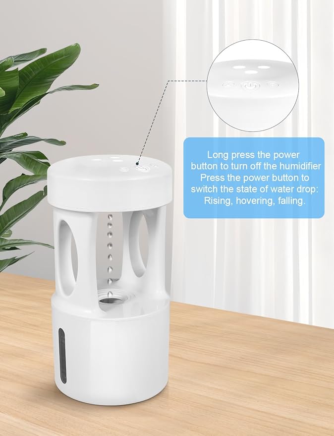 Anti Gravity Humidifier with Night Light, Drip Drop Humidifier - Image 3