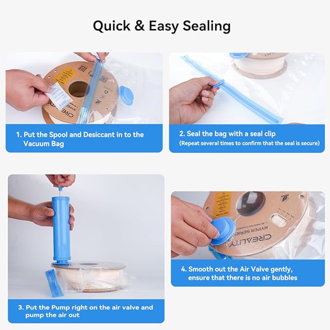 Creality Filament Storage Bag Vacuum Kit-10Pack Cleaning Drying Sealed Bags - Image 7
