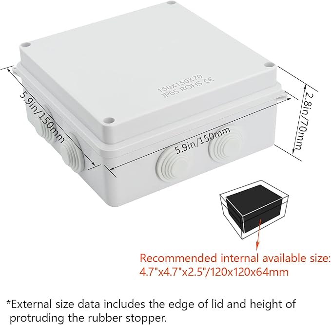 LeMotech ABS Plastic Dustproof Waterproof IP65 Junction Box Universal - Image 2
