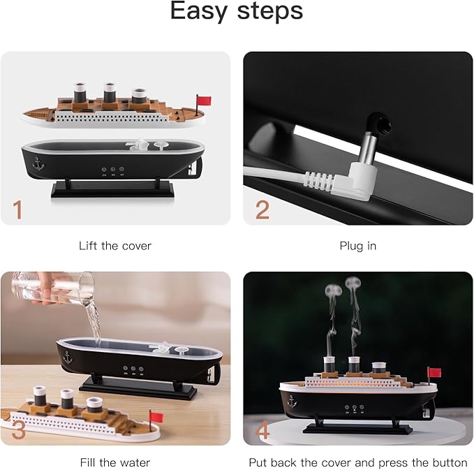 Titanic Humidifier 250ml, Essential Oil Diffuser Cool Mist Ultrasonic Aroma - Image 7
