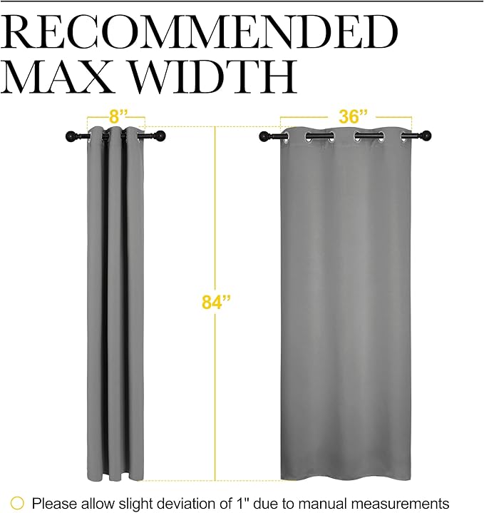 NICETOWN Window Curtain Blackout Drape Panel 3 Pass Microfiber Noise Reducing - Image 7