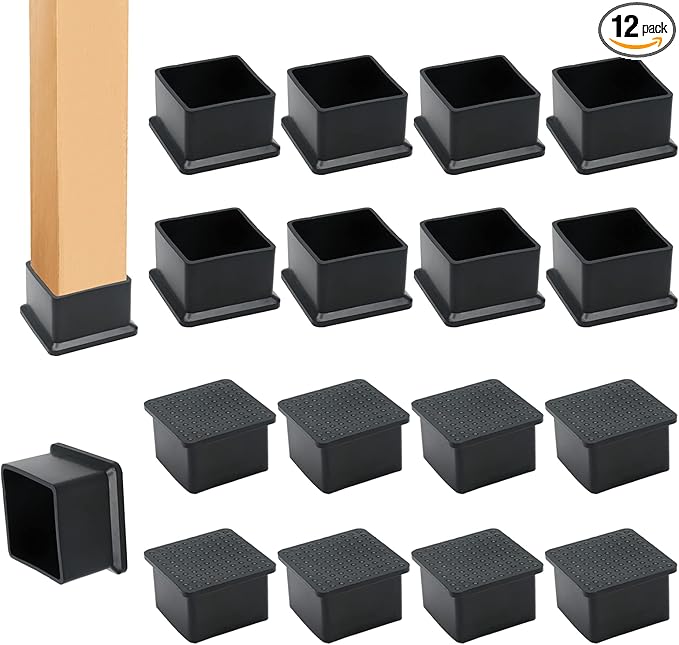12PCS Rubber Chair Leg Tips Caps, Anti-Slip Chair Leg Floor Protectors by suiwotin