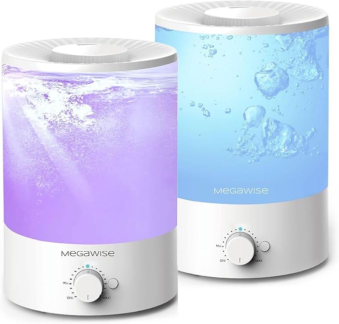 MEGAWISE 2 pack 3.5L Ultrasonic Cool Mist Humidifier – Top-Fill, Essential Oil by MEGAWISE
